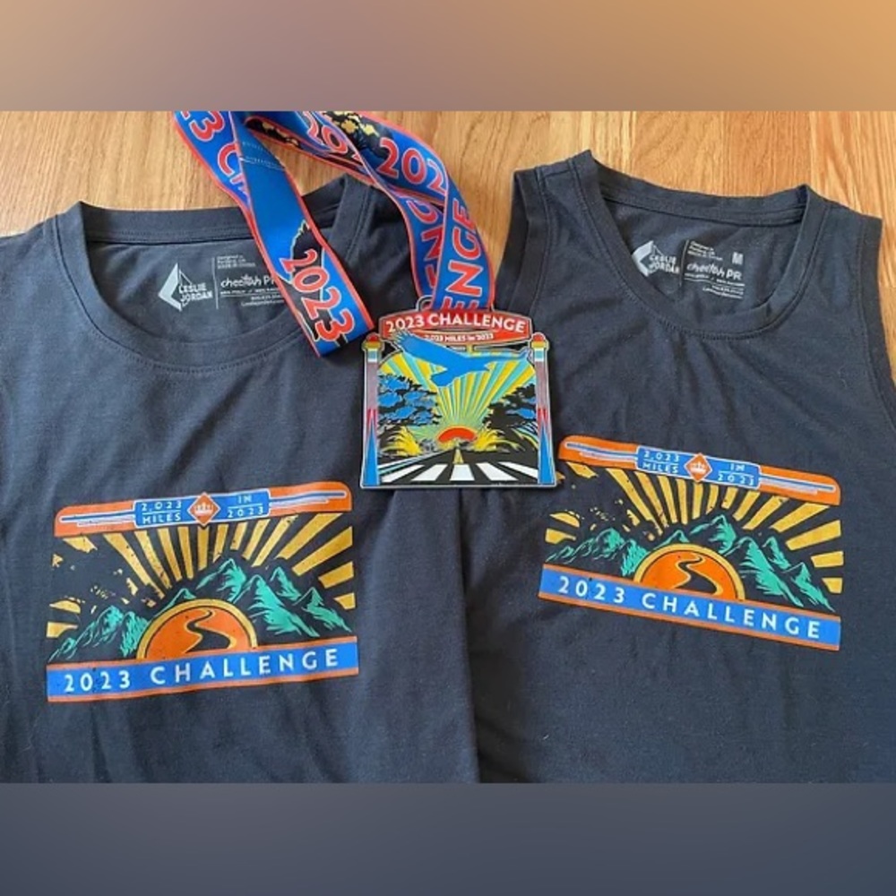 New RunLife 2023 Challenge shirts and medal